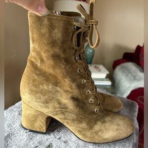 Gianvito Rossi Milano mackay ankle boots khaki olive suede velvet
